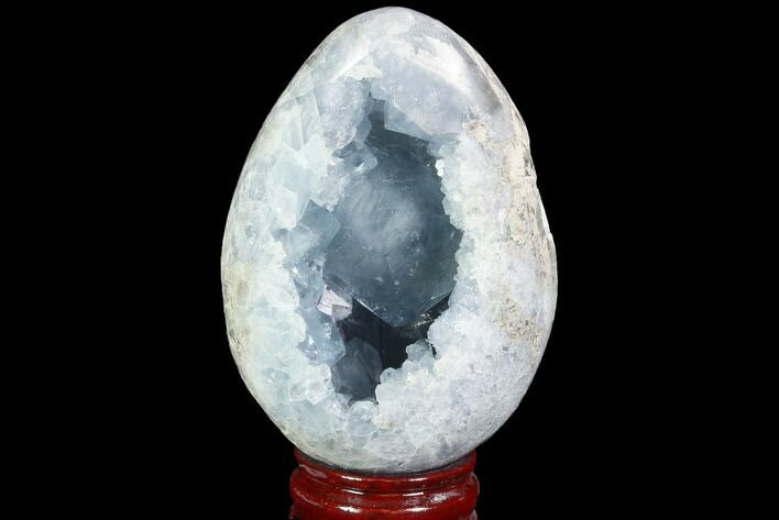 Crystal Filled Celestine (Celestite) Egg Geode - Madagascar #98812